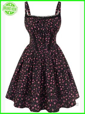 Floral Corset Sundress with Pockets Graduation Mini Dresses for Teens Women 2025